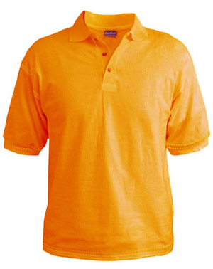 Tangerine Orange Plain Collar T Shirt